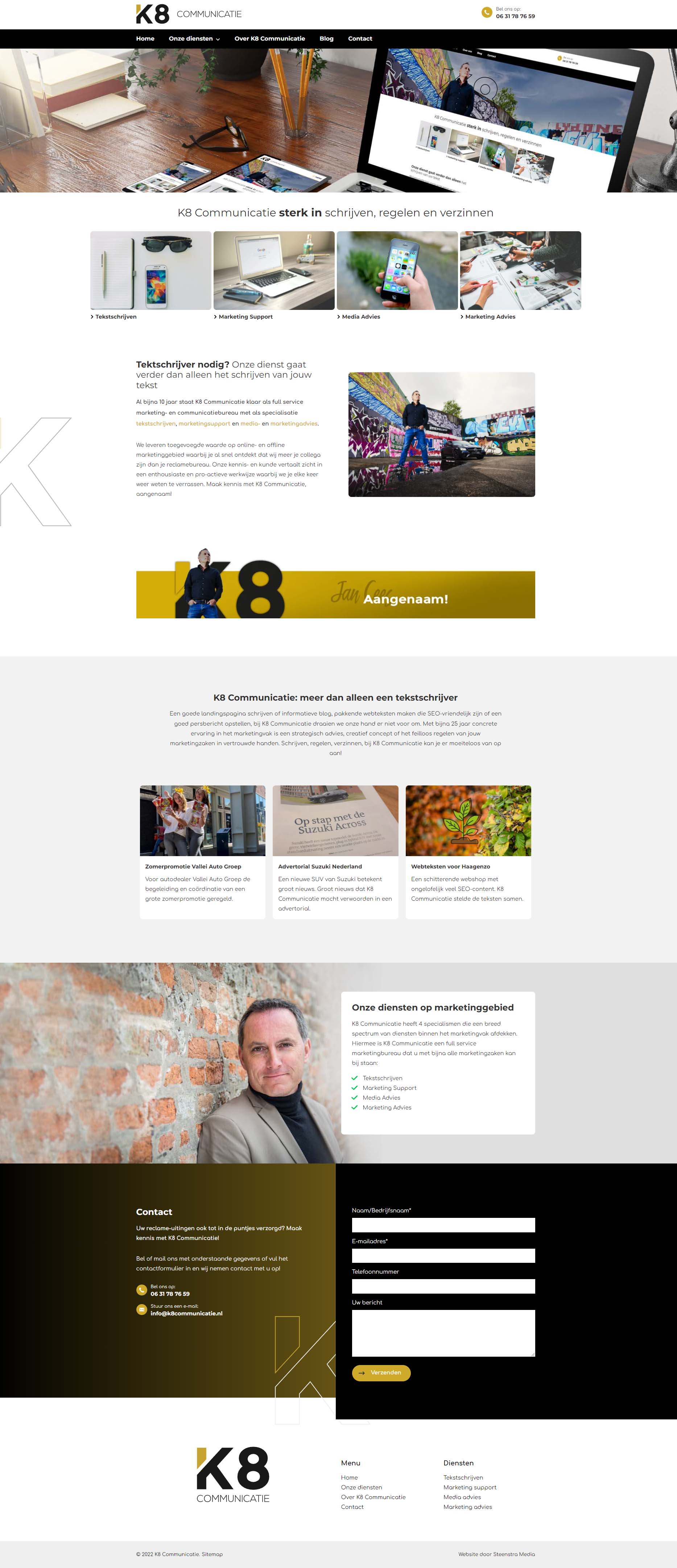 Webite K8 Communicatie - tekstschrijver Wageningen