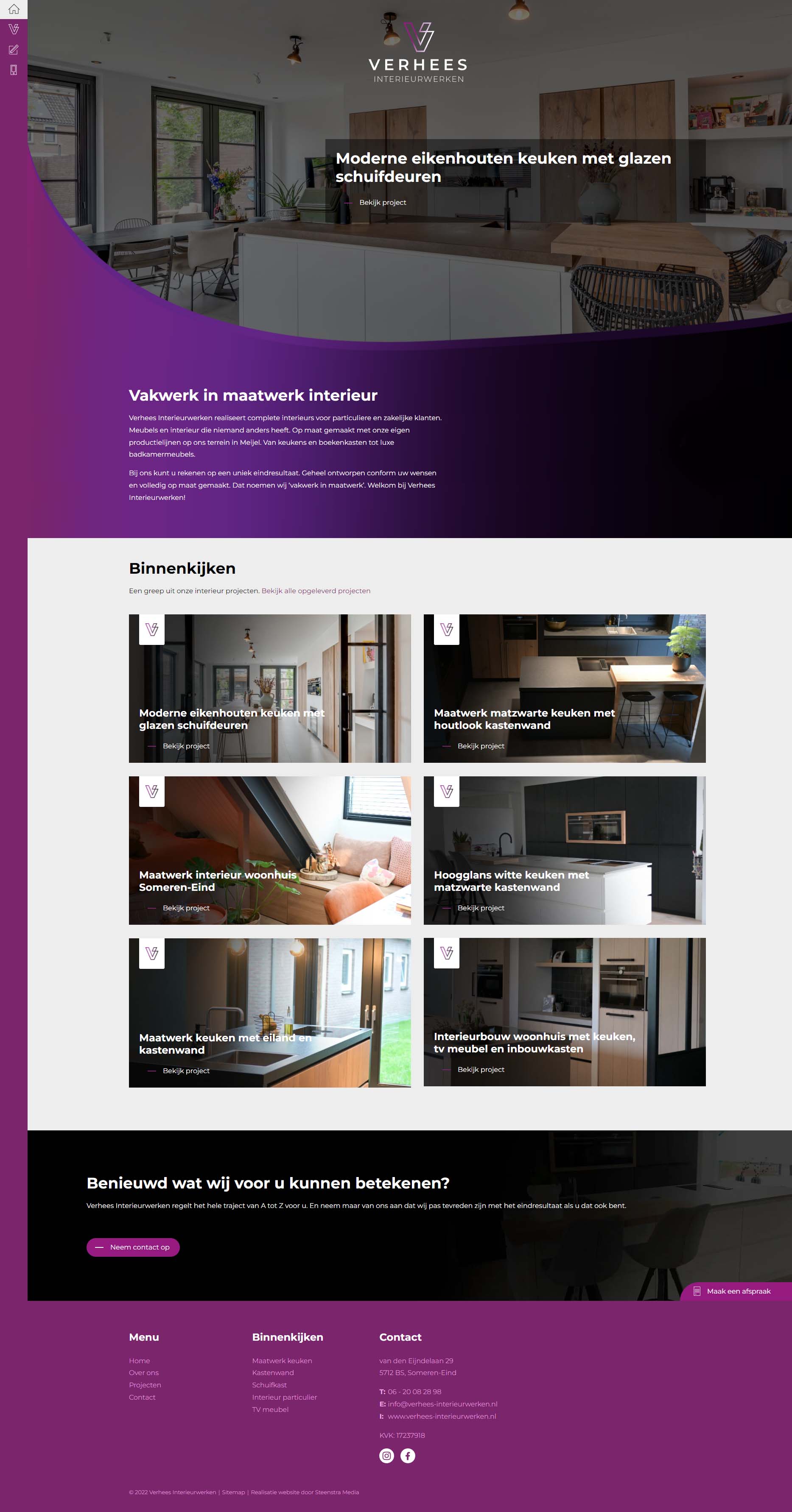 Website maken Someren Eind Verhees Interieurwerken - bureau Steenstra Media