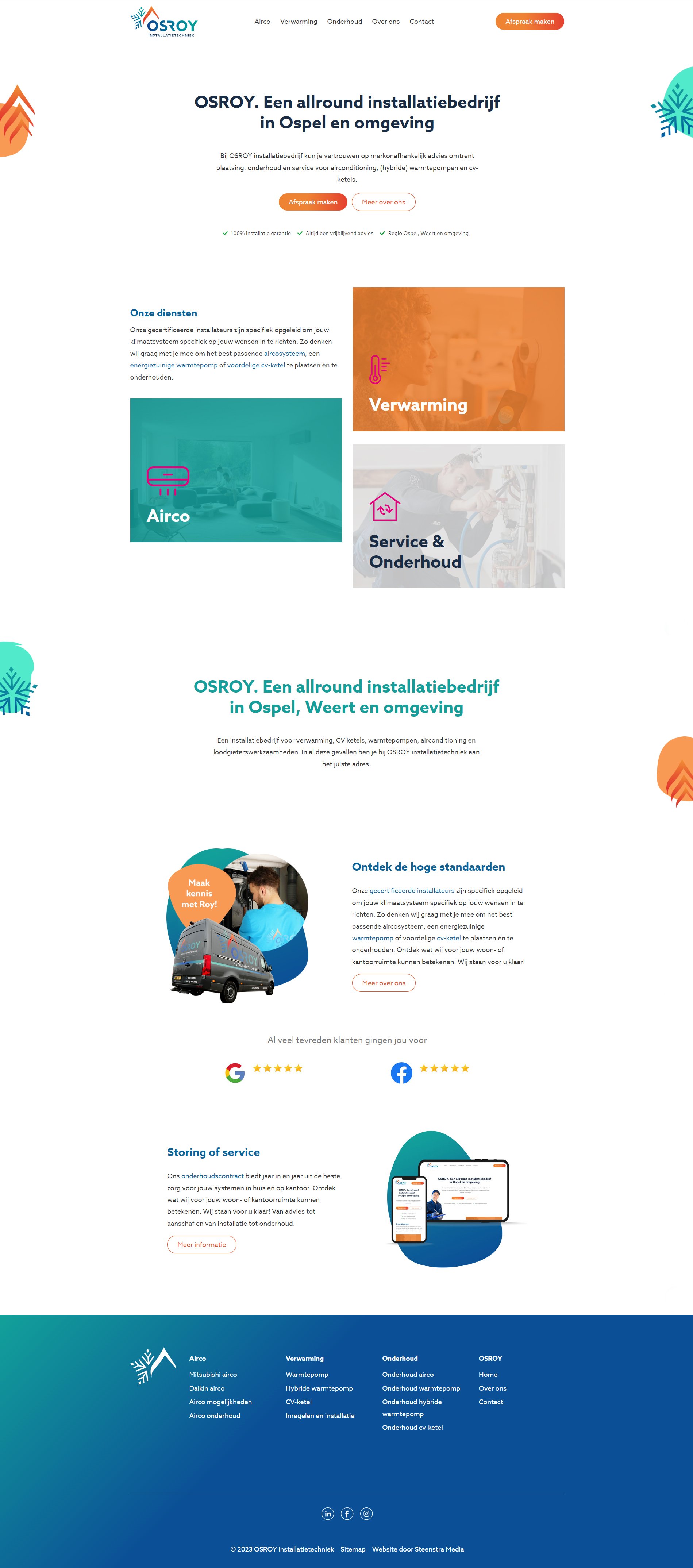 website voor installatiebedrijf - OSROY door Steenstra Media Reclame-en Internetbureau